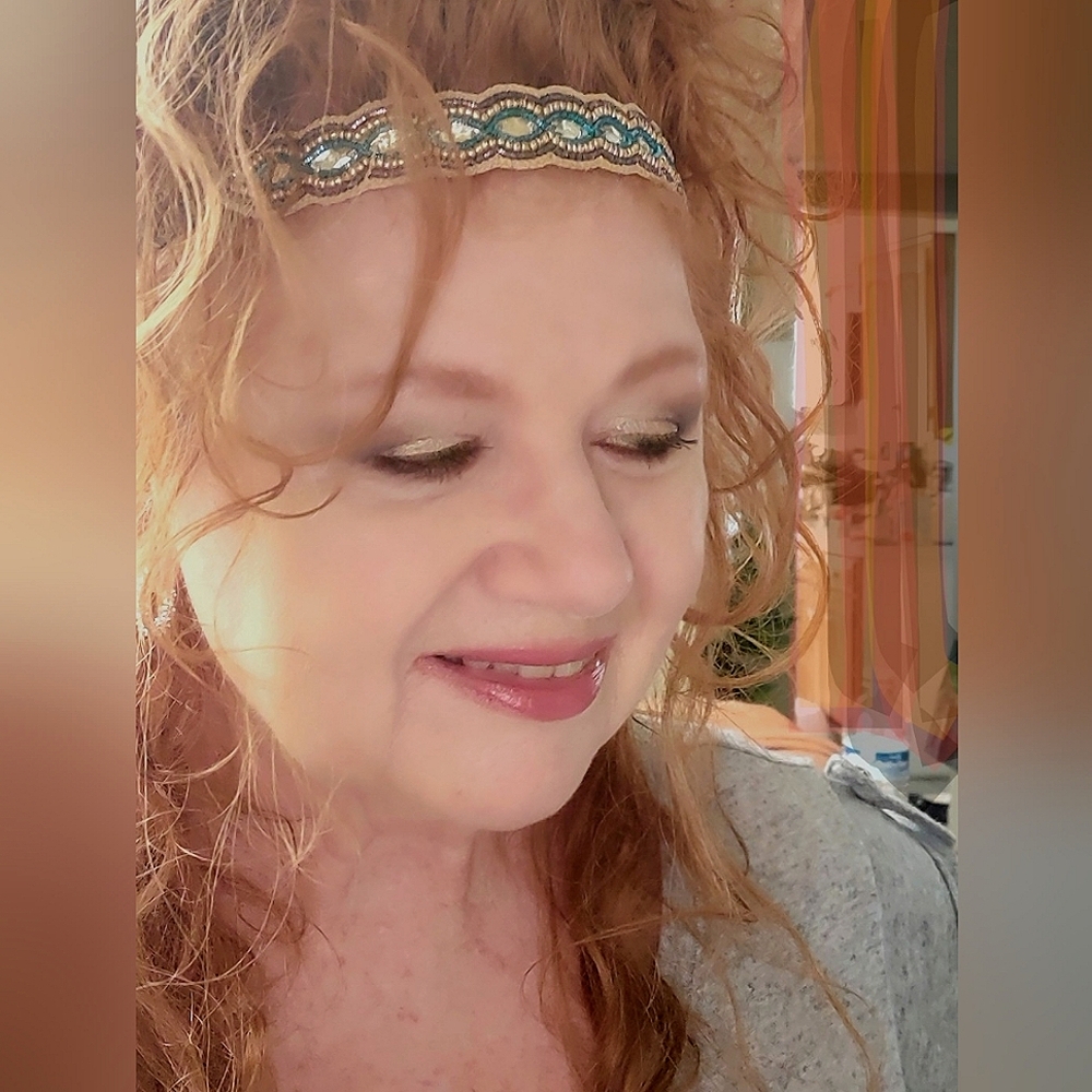 Jeweled Boho Teal Blue Headband